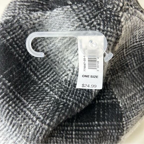 GAP Unisex One Size Black White Plaid Poly Wool Blend‎ Adjustable Baseball Cap. - Picture 6 of 8